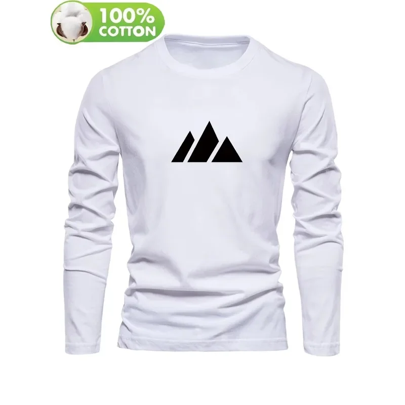 100 Percent Cotton Long Sleeve Crew Neck Tee For Men Comfort Light Fabric Suitable For Daily Walking Travel Casual Street Outfit view 5