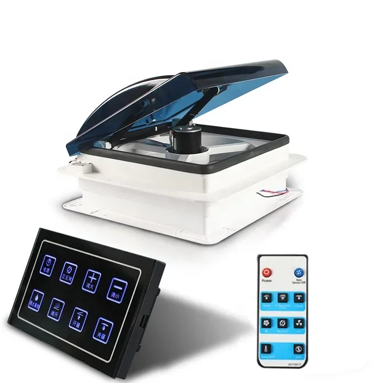 

14'' 12V 340mm Electric Control 6 Speeds Adjustable Remote control Panel UV-Resistance Caravan Skylight RV Vent