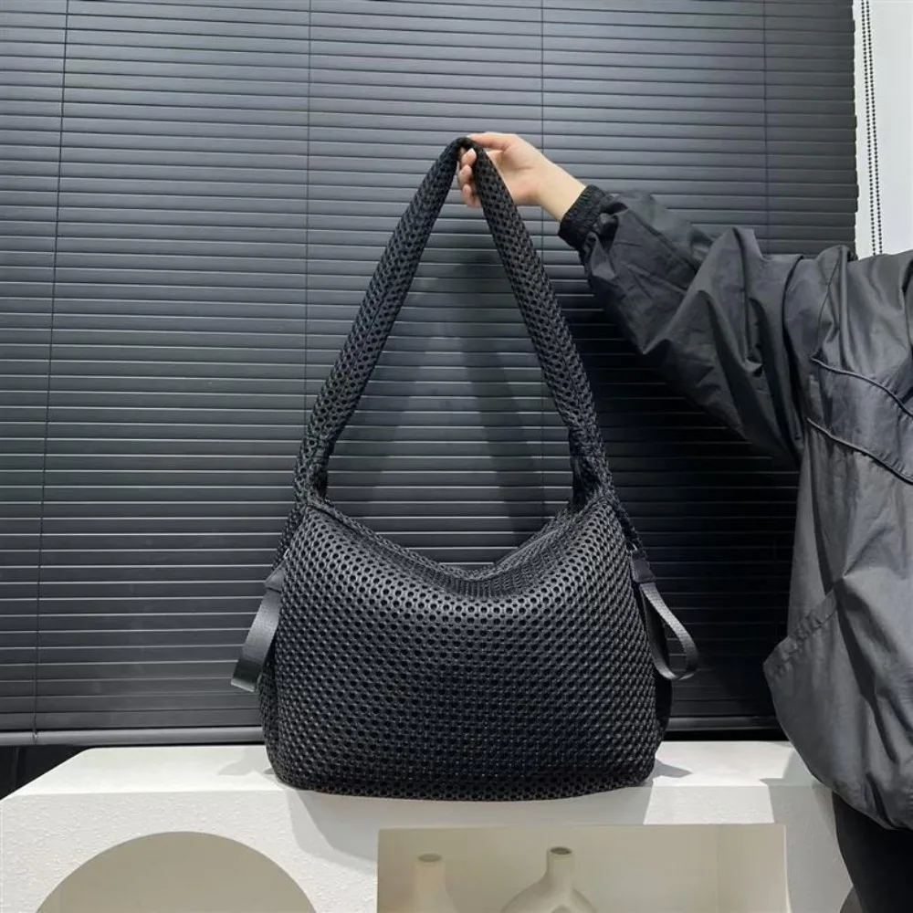 

Модная легкая сетчатая сумка-кроссбоди 2026 года, вместительная сумка-тоут с прострочкой, унисекс-сумка через плечо