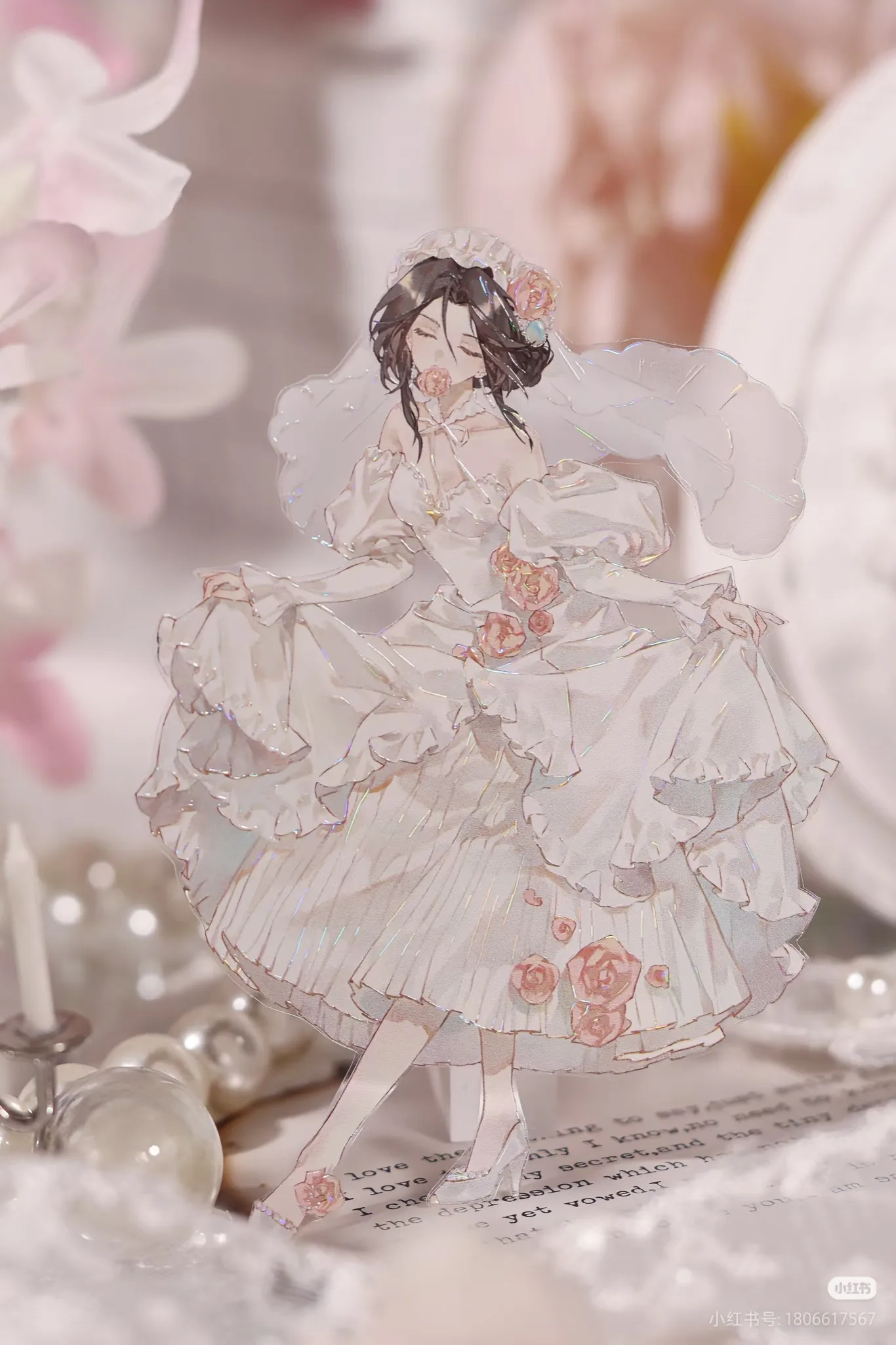 

5m Half Roll Shine Satin Dream Vow Shell Shiny Washi Pet Tape Sticker Journal DIY Cards Flower Collage Character