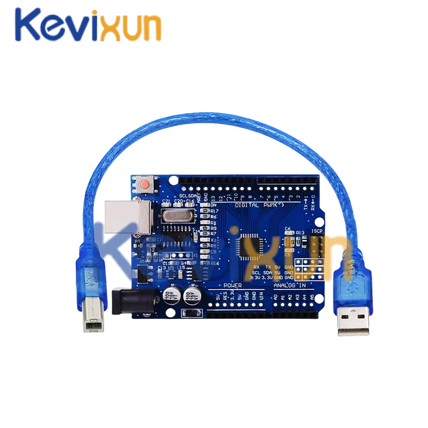 1-10PCS UNO R3 CH340G MEGA328P Chip for Arduino UNO R3 + USB/TYPE-C CABLE ATMEGA328P-AU Development Board 16Mhz