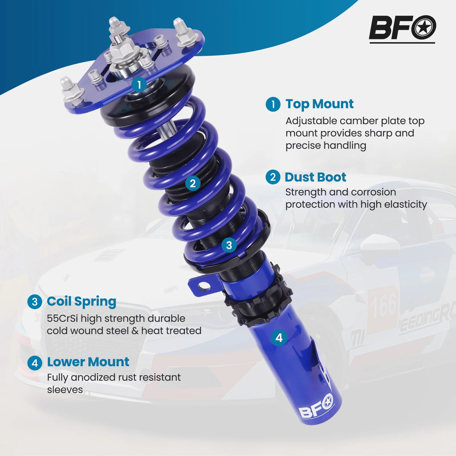 Coilovers Suspension Lowering Kit For Toyota Corolla 2003-2008 E130 E120