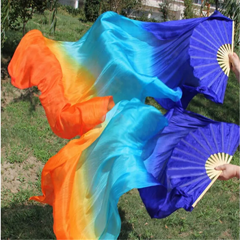 Un par de velo de abanico de seda ligero para danza del vientre, accesorios de bailarina árabe con gradiente de inicio rosa, adoración de 120CM, 150CM, 180CM, profesional para adultos