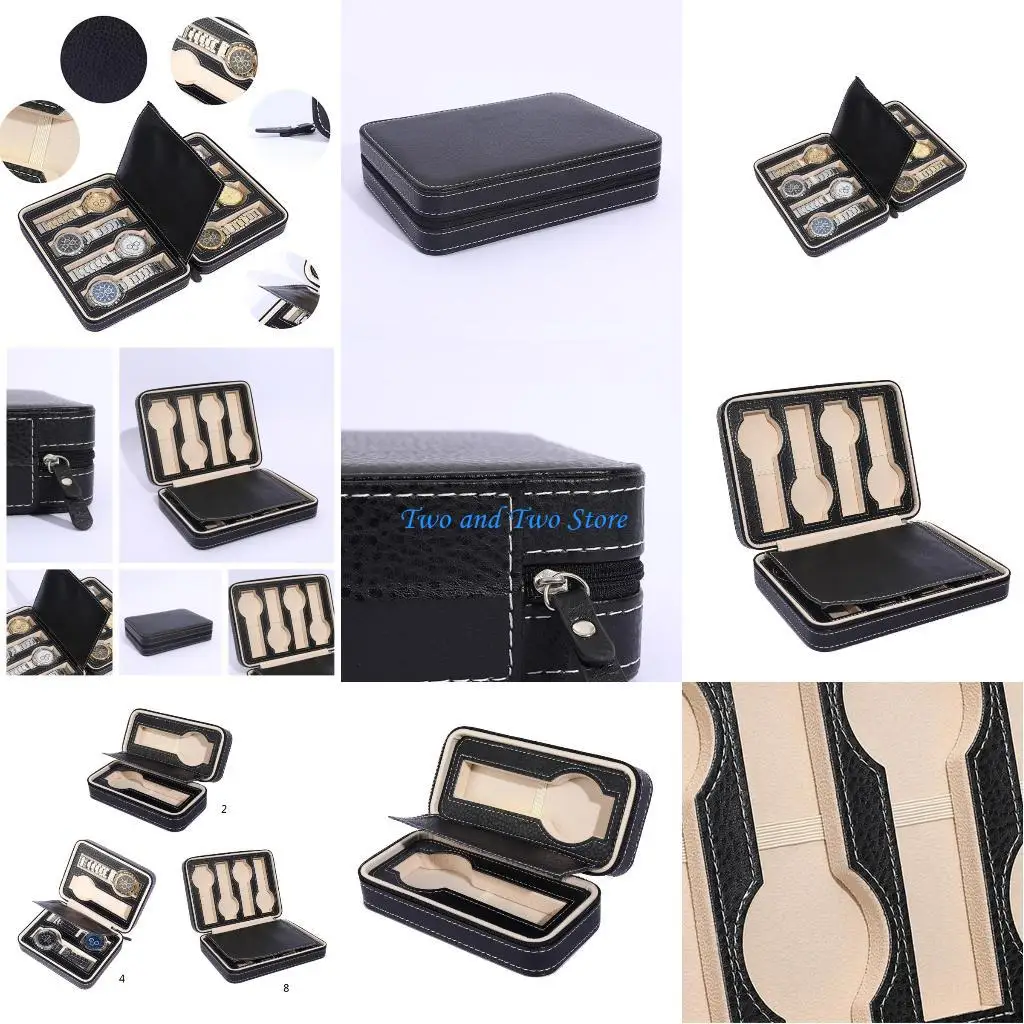 

HX6F Watch Organizer-Case for Men Women 2/4/8 Slot Durable and Exquisite Zipper Box