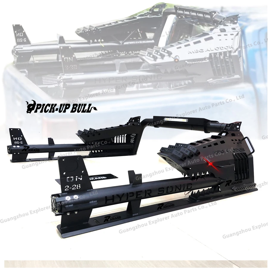 

Factory Hot SellingUniversal Shark Roll Bar For Ranger Hilux Revo Rocco Vigo Dmax NP300 With Roof Rack Basket Steel Rear Roll Ba