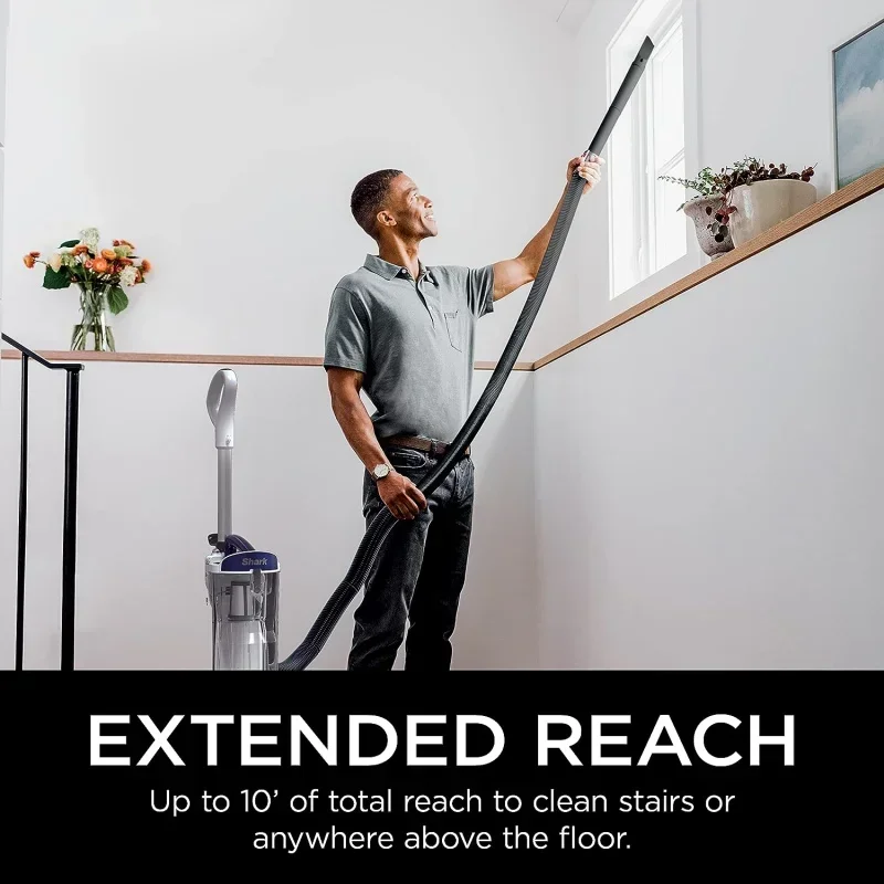 QWShark NV141 Navigator Anti-Alllergeno Plus Aspirapolvere verticale con filtrazione HEPA, grande capacità della tazza per la polvere 3XL, spazzola per spolverare, Crevic