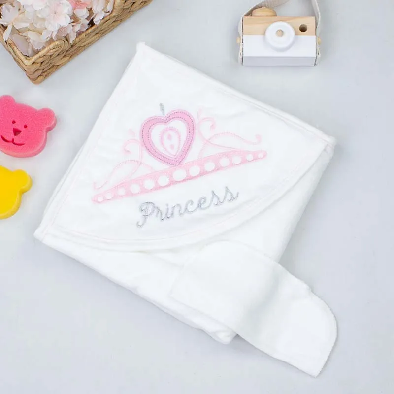 Witte Kroon Prinses 2 Stuk Baby Meisje Badhanddoek