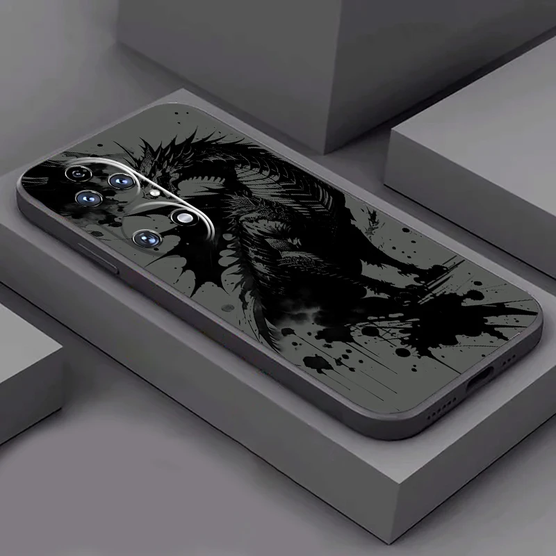 중국 디바인 드래곤 휴대폰 케이스, 화웨이 P50 P50E P40 P30 P20 PRO LITE P 스마트 Z S 액체 실리콘 뒷면