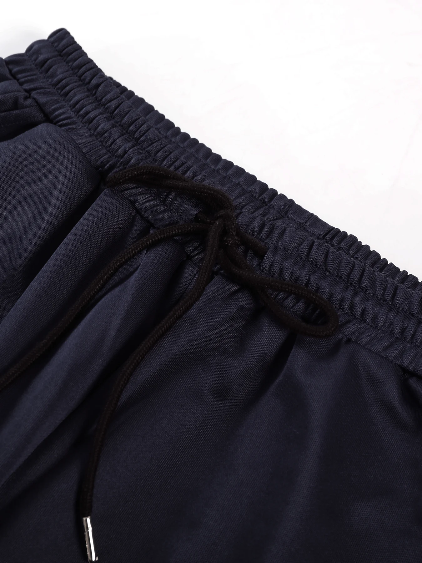 Men's Stand-Up Collar Zip-Up Cardigan Jacket and Straight-Leg Trousers Two-Piece Set, Navy Blue Simple Casual Sports Suit, Business Style Versatile Comfortable Daily Men's Outfit Set view 4