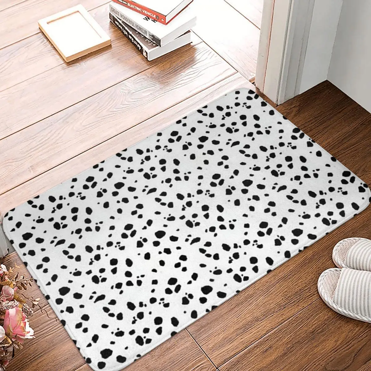 Spots Dots Dalmatian Dog Print Non-slip Doormat Floor Mat Carpet Rug for Kitchen Entrance Home Bathroom Living room Footpad Mats