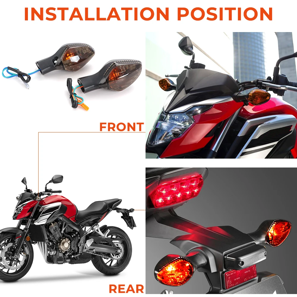 Turn Signal Indicator Light for Honda CBR 400R 500R 650F CB 500 650 F NC700S MSX125 Rebel Motorcycle Directional Blinker Lamps