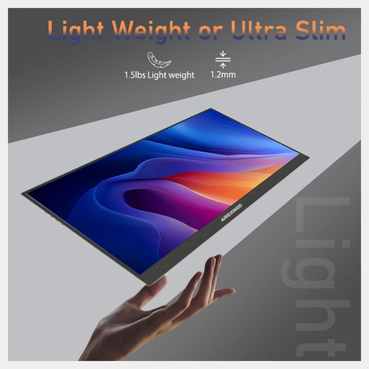 AIREIXINGD ポータブルモニター 15.6 インチ 1080P 144Hz FHD USB-C 