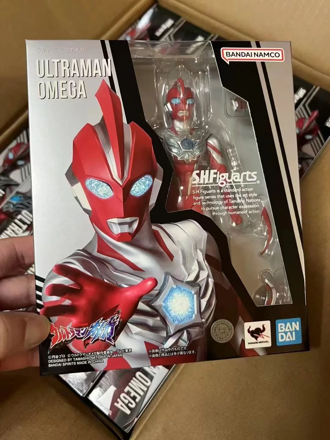 Bandai Original Package in Shock SHF Ultraman Series ULTRAMAN OMEGA Figure Finished Model KIT Anime Full Action Toy Gift for Kid
