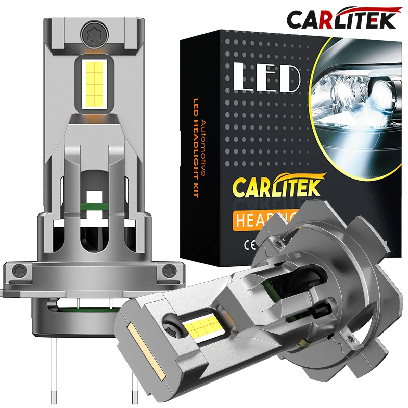 

CARLitek H7 LED Light Bulbs 6000K 60W H4 Car Headlight 1:1 Mini Size Wireless Canbus No Error Auto Lights 8054 CSP Super Bright