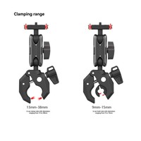 Magnetic Rail Mount Clamp With 360 Degree Ball Clip For Gopro Hero 13 DJI OSMO, Action Cameras- Motorcycle Bicycle Compatible-AT