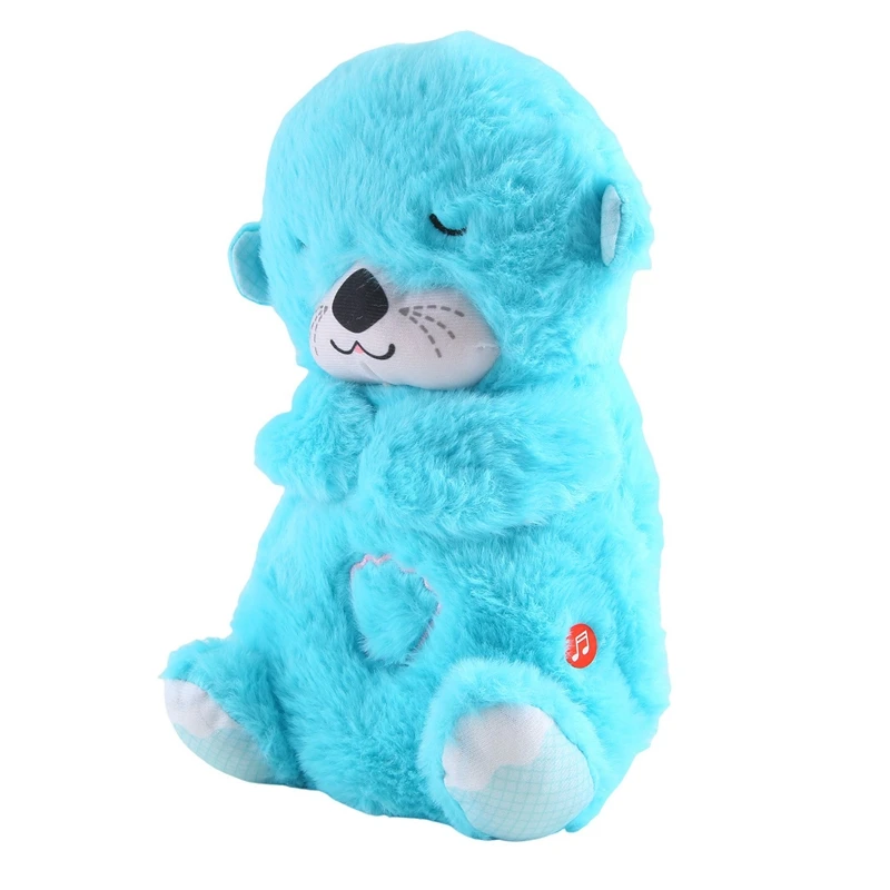 Macchina sonora per bambini Lenire 'N Snuggle Lontra Regali di Natale per bambini Lontra respiratoria Sleep Buddy con dettagli sensoriali Luci musicali