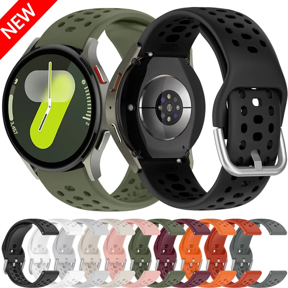Silikonarmband für Samsung Galaxy Watch 7 6 5 4 Atmungsaktives Sportarmband für Amazfit Active 2/3/Max/Cheetah 2 Pro