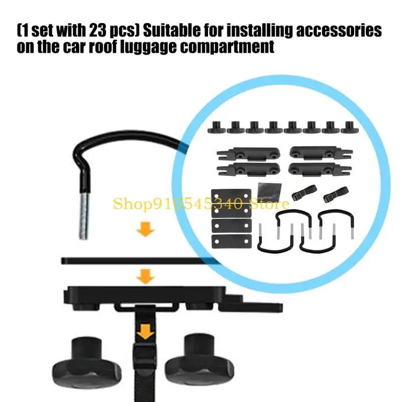 U2JA 23pcs Roof Rack Mounting Hardware Set with Rubber Gaskets and Backplates for Vehicle Protection & Anti Vibration Design