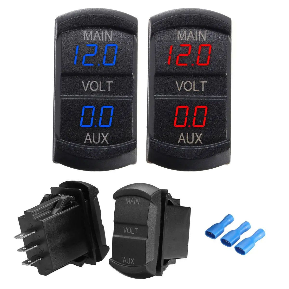 

Digital Dual Voltage Gauge 10 60V Auto Monitor Car Voltage Meter Vehicle Black 3Bit Display ScratchProof
