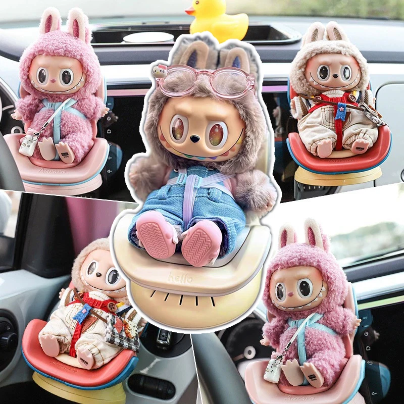 

For Labubu Car Doll Safety Seat Cartoon Chair Model for Car Kawaii Ob11 Doll Seat Outlet Decor Car Interior Styling Accessories