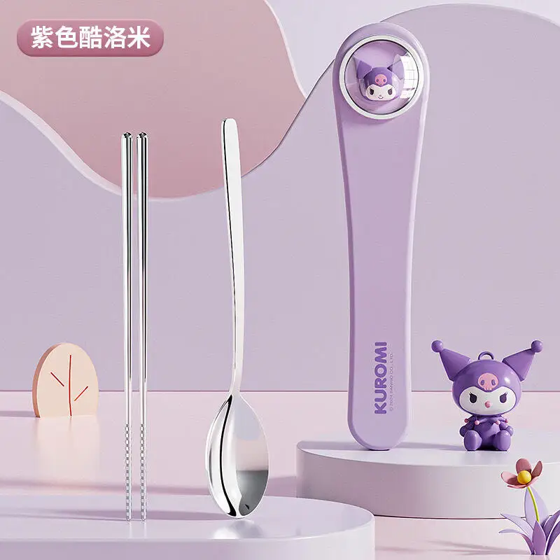 أدوات المائدة سانريو ماي ميلودي كورومي سينامورول منتج جديد منتج لطيف كارتون في الهواء الطلق محمول للكبار والأطفال في الحرم الجامعي لطيف #1