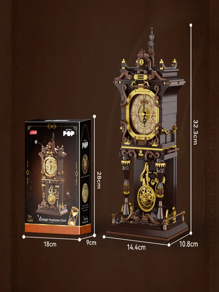 Steampunk-Stil Mechanische Uhr Baukasten Braun-Gold Zahnradmodell Detaillierte Römische Ziffern DIY Spielzeug Sammlerstück Ornament Geschenk