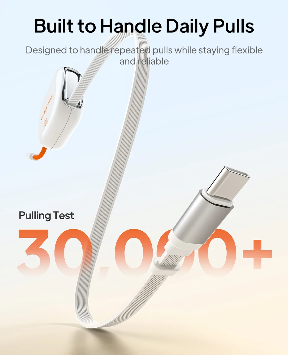 CABLETIME 100W USB-C zu USB-C Kabel Einziehbares Kabel PD-Kabel Schnellladung für iPhone 17 Samsung HUAWEI Reisekabel – Detail 10