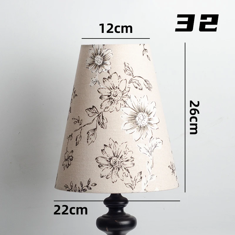 Pastoralen Stil Plissee Tisch Lampenschirm Leinen Stoff Retro Blumenmuster Lampenschirme Schlafzimmer Hotel Nachttisch Stehlampe Abdeckung