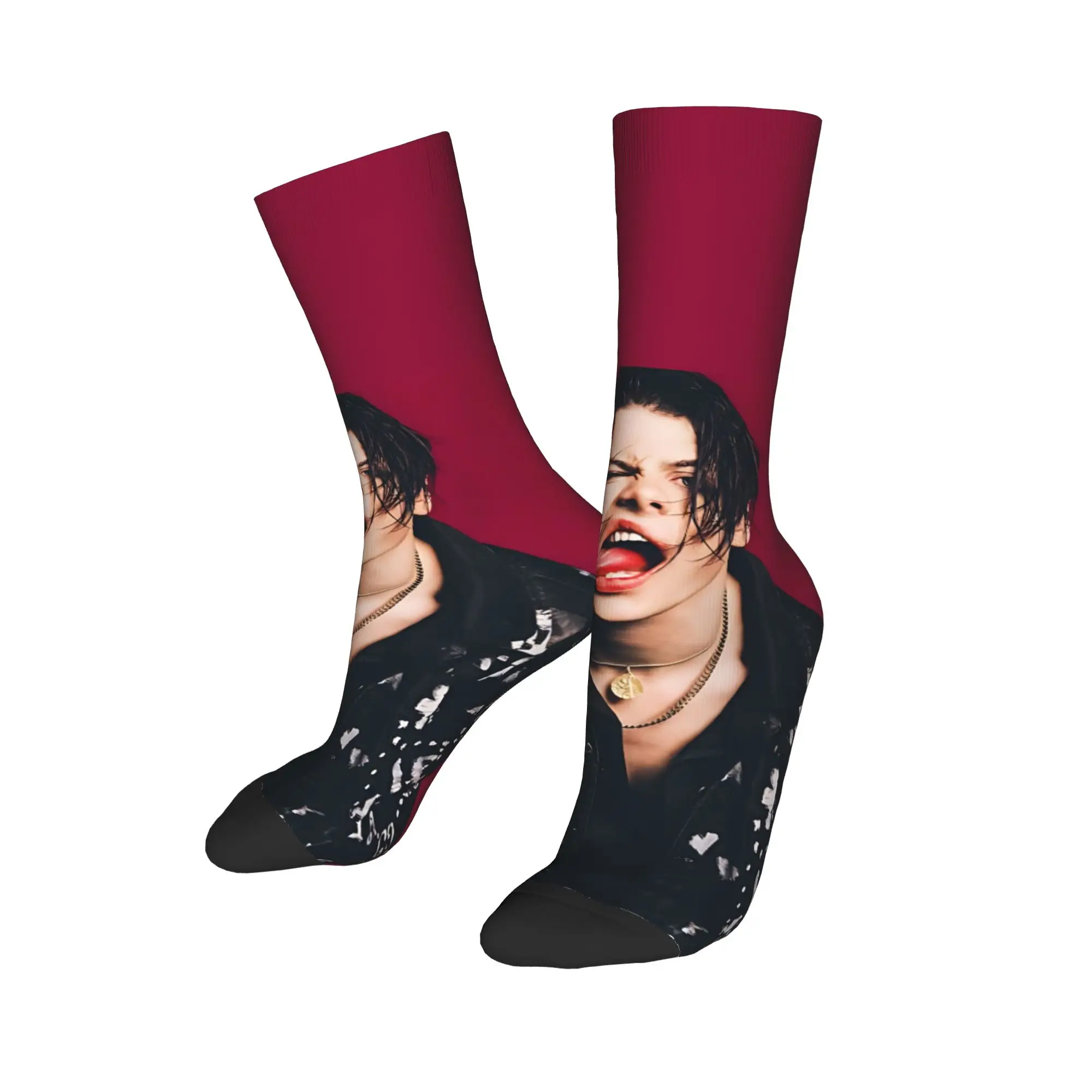 1 Pair Hip Hop Retro The Pop Sensibility Crazy Men's compression Socks Unisex Y-Yungblud Harajuku Seamless Printed Funny Novelty