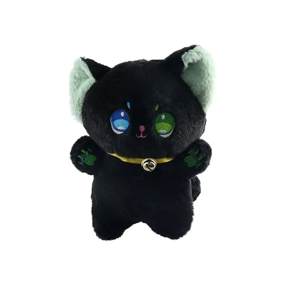 Kawaii preto e branco gato preto e branco brinquedo de pelúcia animal de pelúcia fada gato olhos diferentes macio crianças presentes aniversário