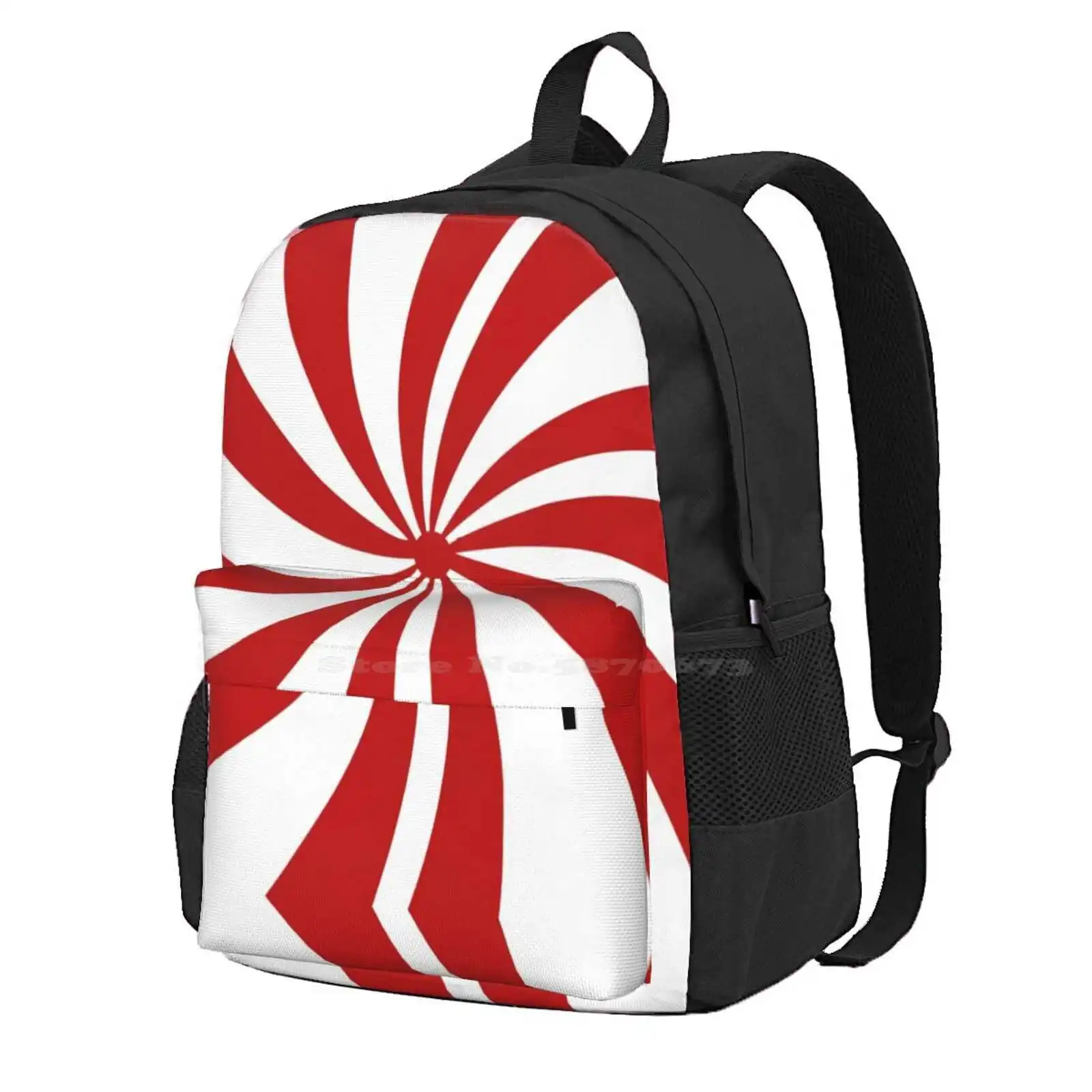 Ugliest 1980S Merry Xmas Red White Swirls Christmas Candy Cane Hot Sale Schoolbag Backpack Fashion Bags Ugliest 1980S Red White