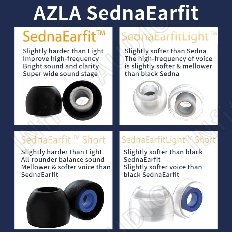 أطراف أذن من AZLA Sednaearfit لسماعات الأذن Sennheiser Beyerdynamic سماعات أذن من السيليكون SednaEarfit أطراف أذن خفيفة لسماعات الرأس داخل الأذن