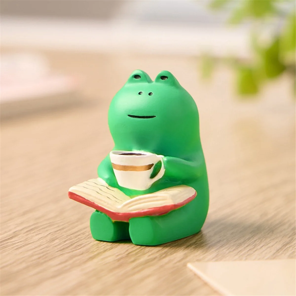 Cartoon Frog Rocking Chair Table Lamp Ornament Miniatures Figurines Cute Ornaments Office Desktop Crafts Home DecorJAS