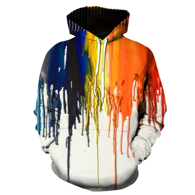 Colorful Watercolor Ink 3D Print Hoodies Men Oversized Hooded Sweatshirts Harajuku Tracksuits Pullover Y2k Top Coat Kid Clothing