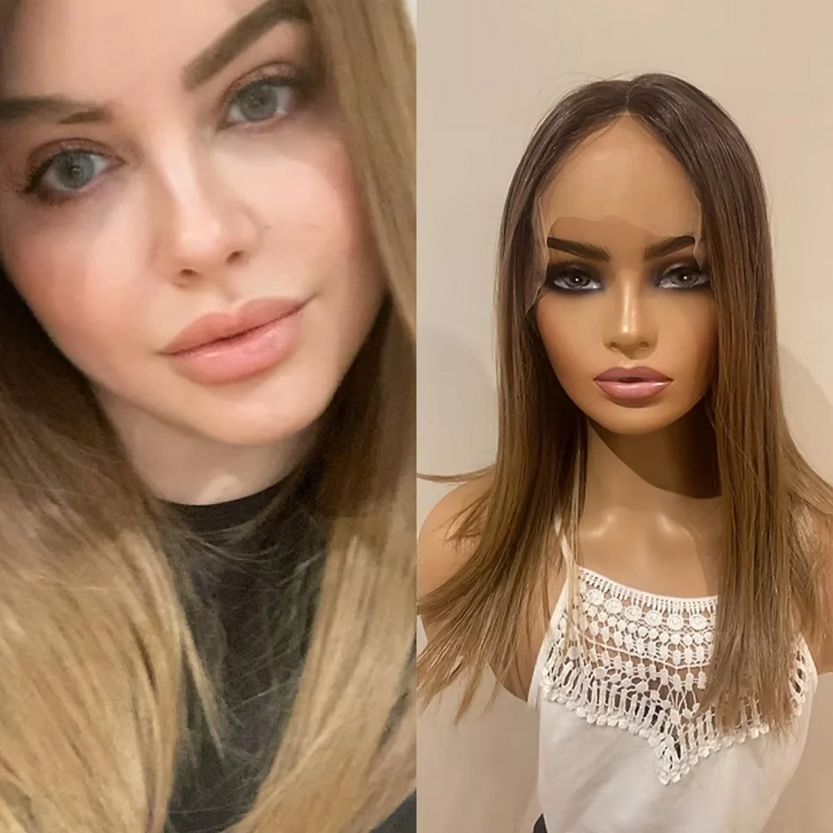 

Легкие в носке прямые синтетические парики для женщин, термостойкие, для косплея, светло-медово-коричневые, с кружевной передней частью