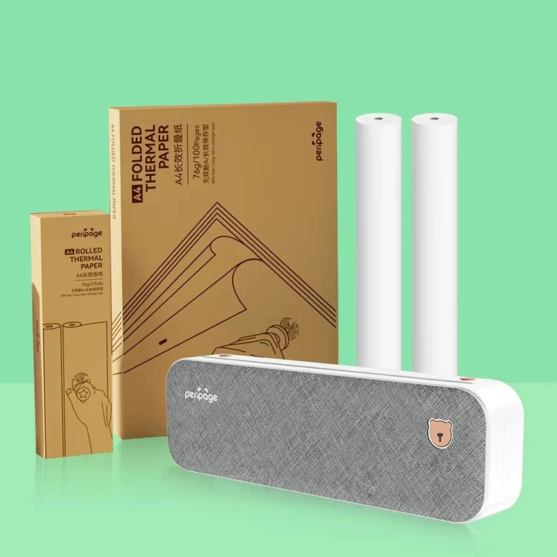 Peripage A4 ورق حراري لطباعة طابعة صغيرة A40 سريعة الجفاف على المدى الطويل A4 ورق لف حراري لطباعة صورة PDF