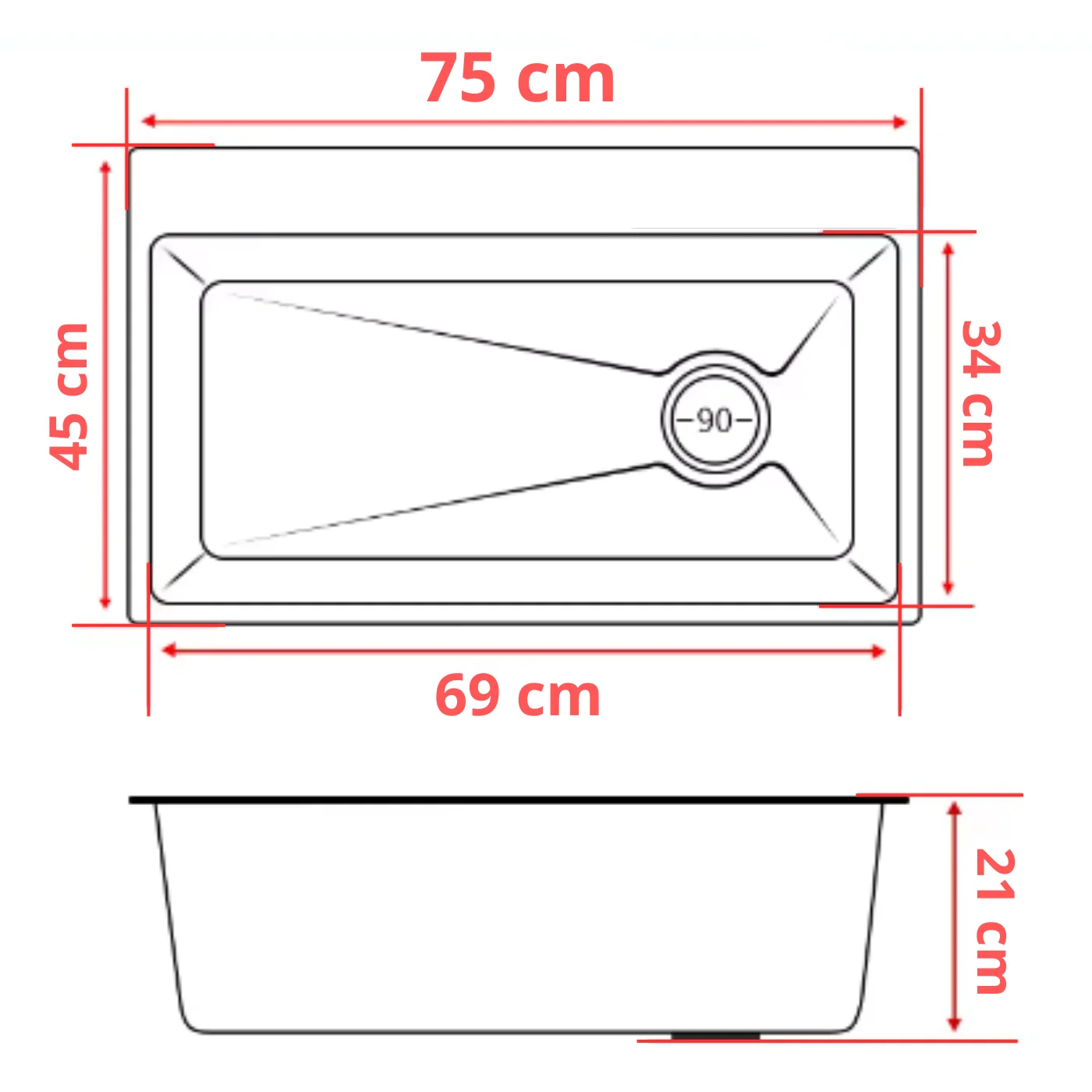 كاكاكاتا مطبخ فاخرة كوبا مع طيف كامل ، فولاذ مقاوم للصدأ ، أسود ، من.