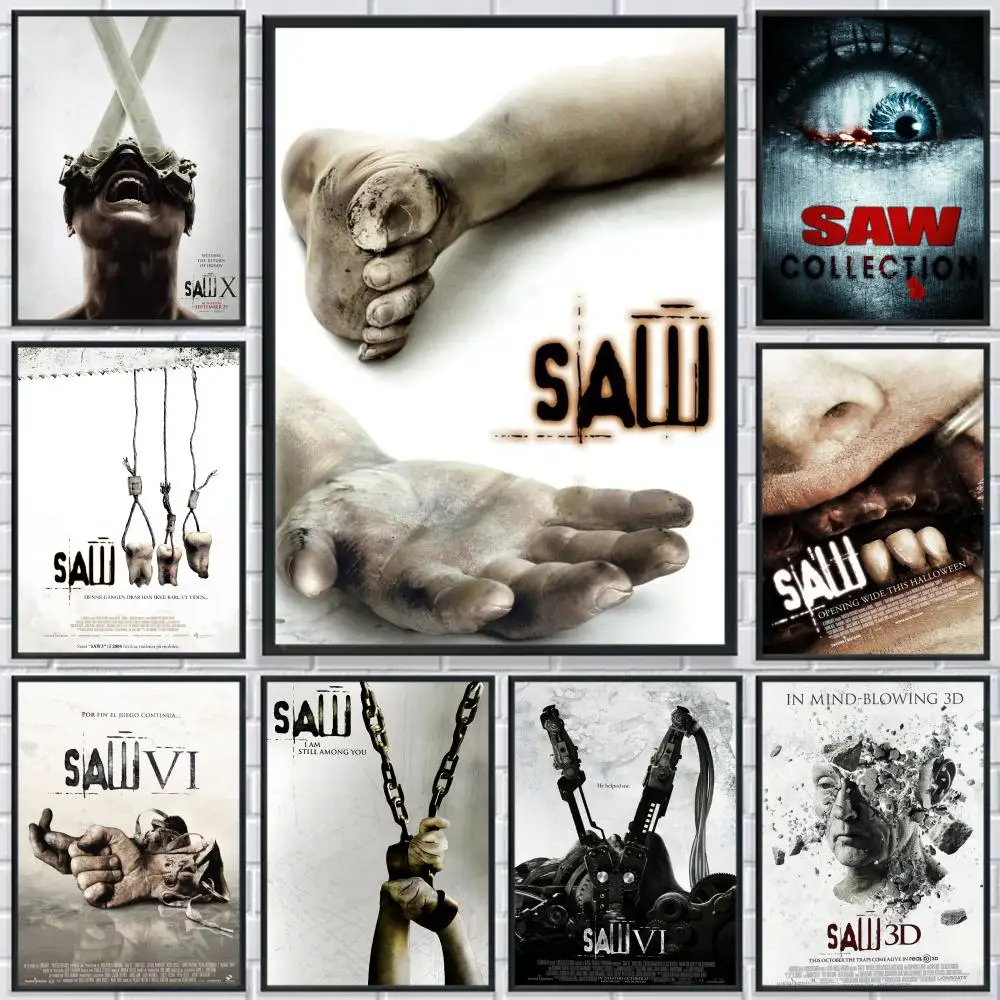 

S-Saw Suspense Horror Movie Poster HD Print Personalized Canvas Wall Mural Art Poster Photos for Living Room Home Decor Durable
