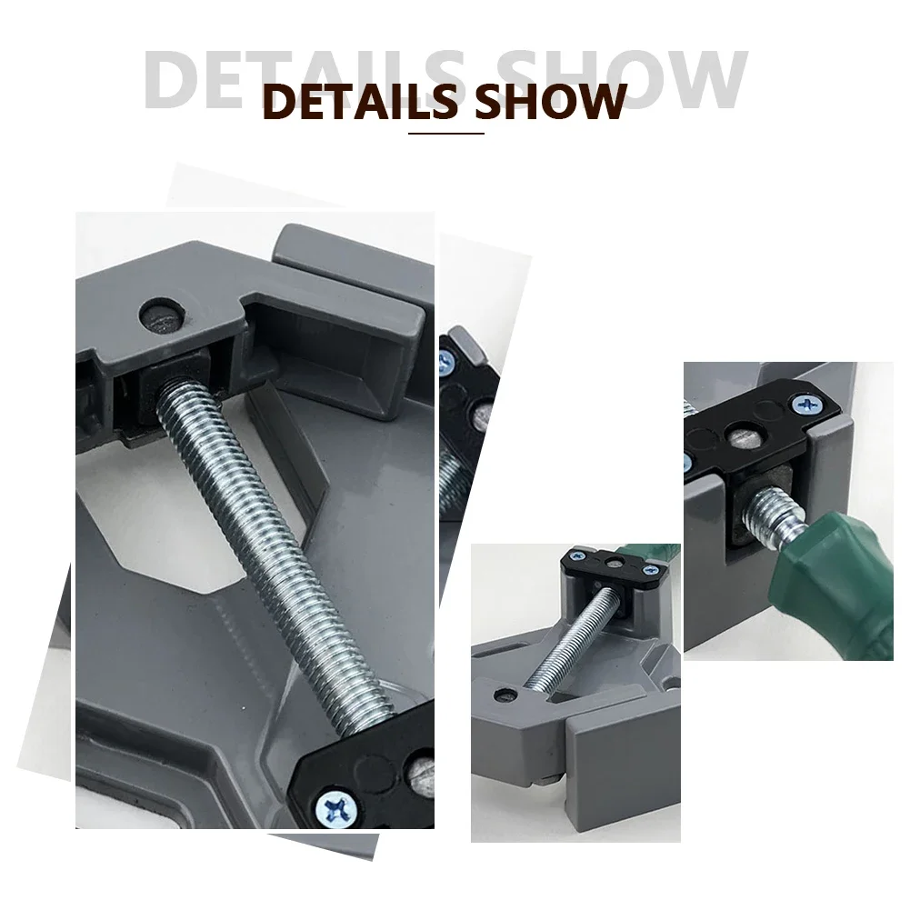 

Right Angle Clip Clamp Aluminum Alloy Corner Clamp Single Handle Adjustable Swing Jaw for Carpentry Picture Frame Metal Welding