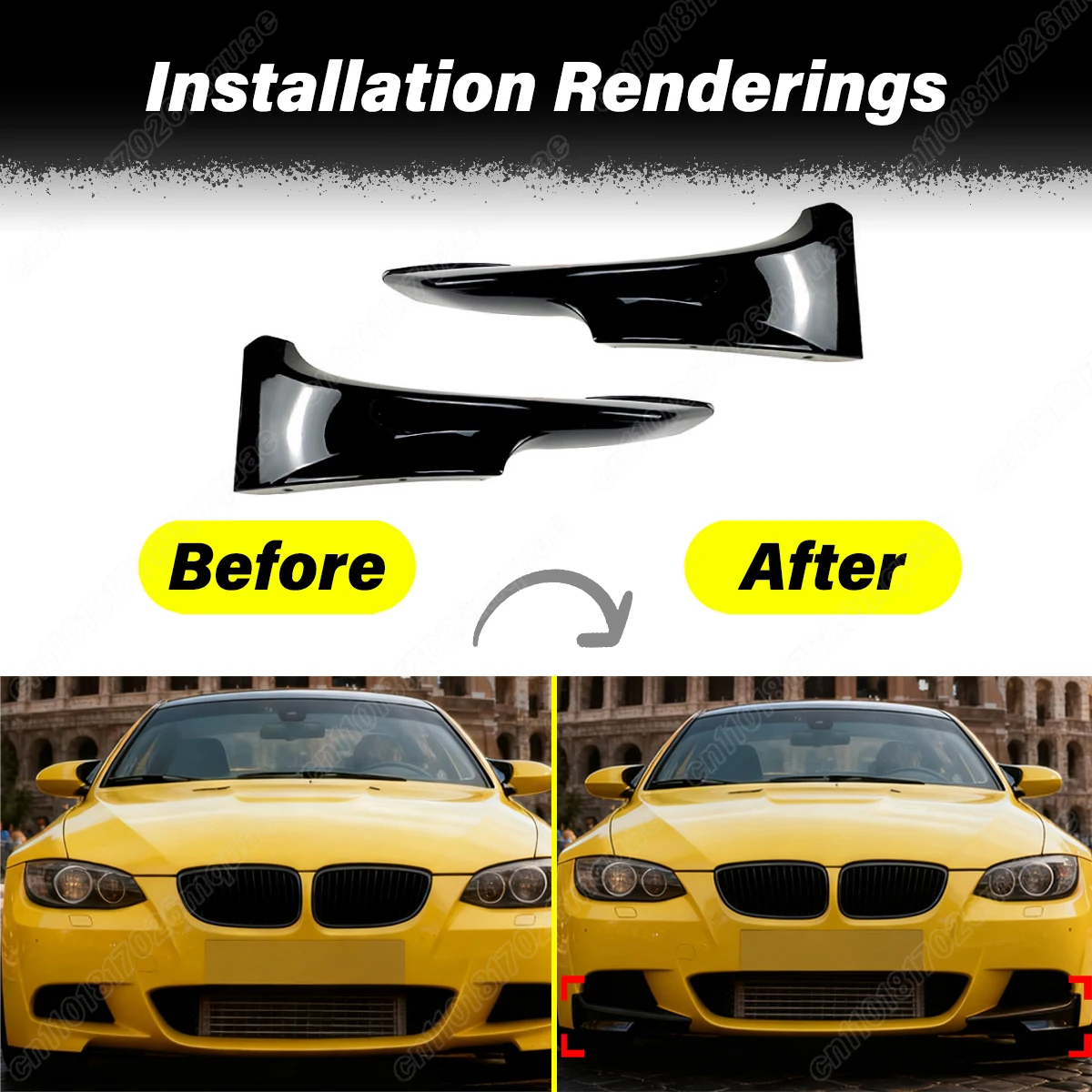 لسيارات Bmw 3 Series 320d 325xi 330xi 330xd E92 E93 M Tech 2006 2007 2008 2009 2010 2011 2012 2013 طقم هيكل السيارة الأمامي الجانبي الفاصل #2