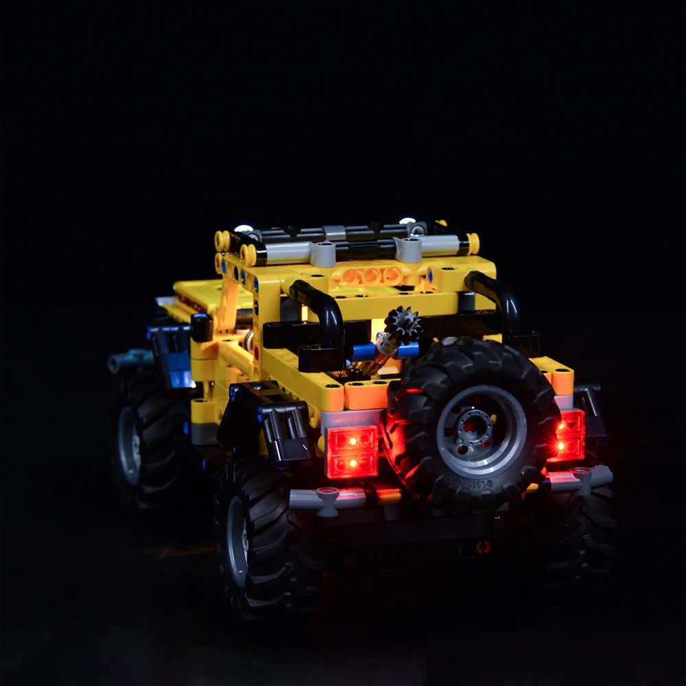 Easylite conjunto de luz led para 42122 técnica jeep wrangler diy brinquedos blocos tijolos apenas kit iluminação não incluem modelo