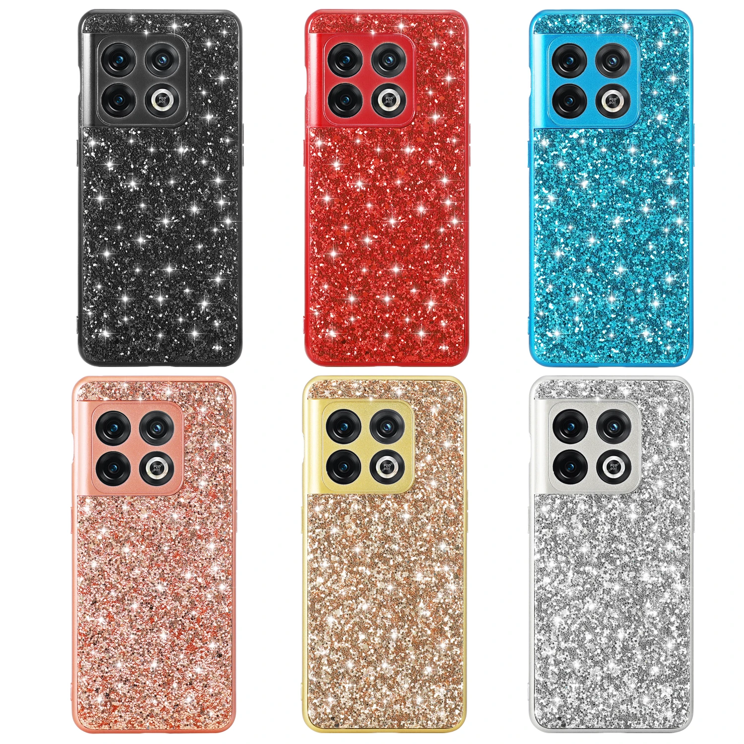 Bling Glitter Sequins Slim Back Case For OnePlus 11 10T ACE Pro 10 Pro Paillette Twinkle Shiny Powder Cover