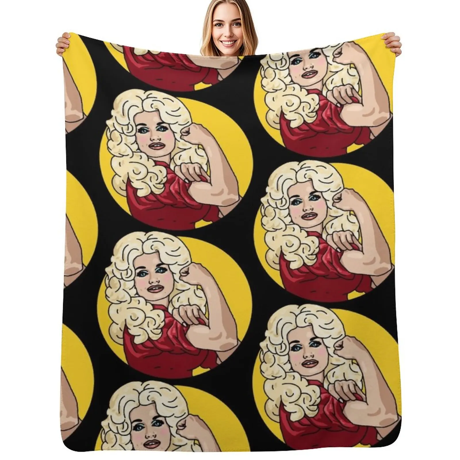 Dolly the Riveter Throw Blanket Camping for sofa funny gift Warm Decorative Beds Bed Blankets