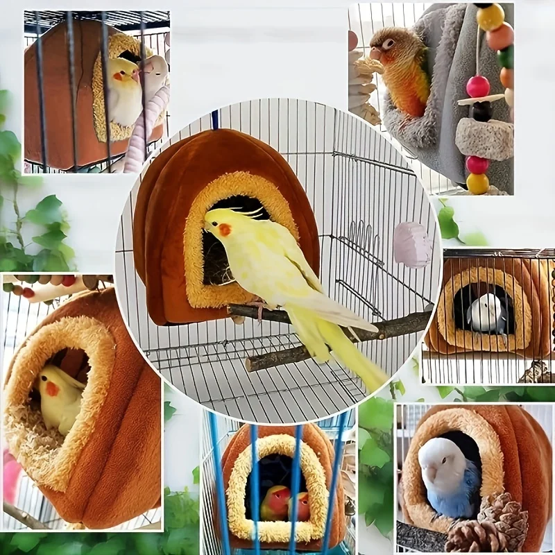 1pc Pumpkin Shaped Small Pet Warm Nest For Winter, Hanging Thickened Parrot Bird Nest For Hamster, Hedgehog, Squirrel, Guinea Pi