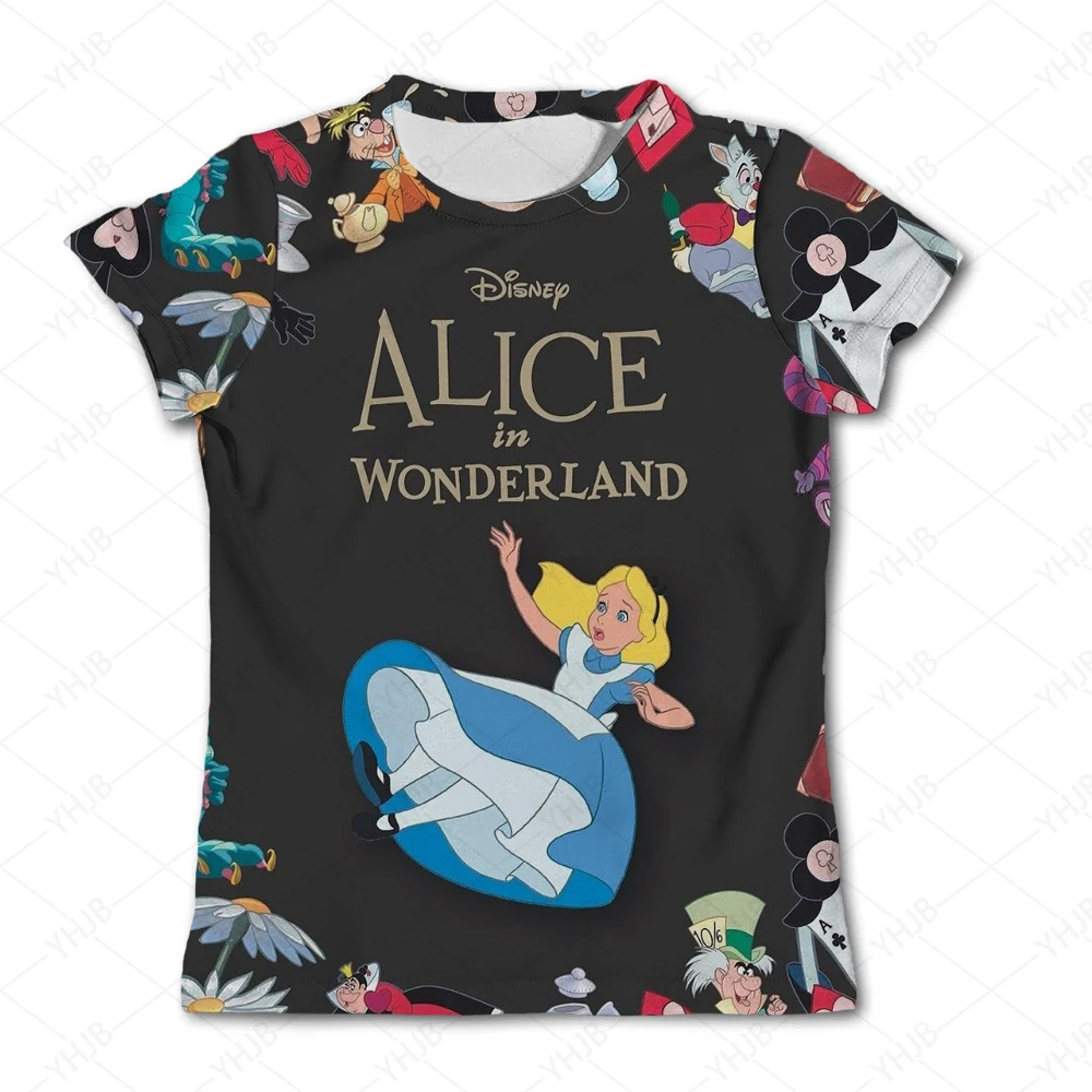 T-shirt manches courtes pour fille, estival et décontracté, avec impression 3D de princesse Ariel, style sirène, à la mode, 2024