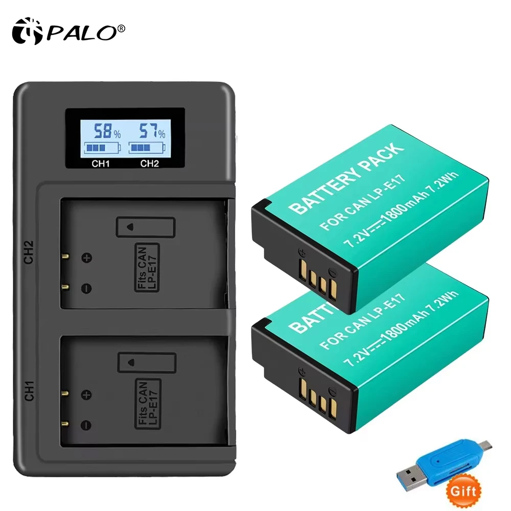 LPE17 LP E17 LP-E17 E17 Battery+LCD USB Charger for Canon EOS RP 200 250D M3 M5 M6 750D 760D T6i T6s 800D 8000D 77D Kiss X8i