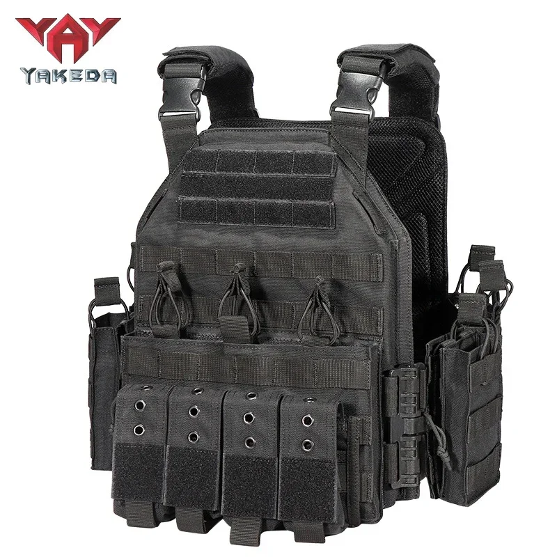 

YAKEDA 1000D Nylon Plate Carrier Tactical Vest Outdoor Hunting Protective Adjustable Molle Vest for Airsoft Combat Accessories