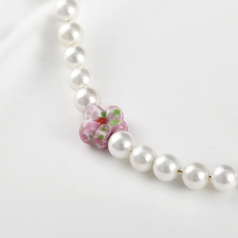 2 sztuk różowy kwiat koraliki Lampwork Spacer luźne szklane koraliki Charms do tworzenia biżuterii DIY kobiety naszyjnik bransoletka rzemiosło ustalenia — zdjęcie 6