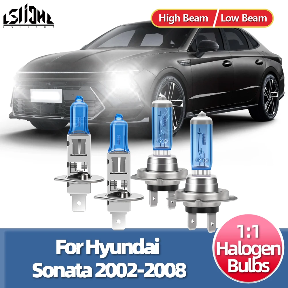 

LSlight 2/4 шт. галогенные лампы для Hyundai Sonata 2002 2003 2004 2005 2006 2007 2008 авто фары 100 Вт 6000 К автомобильные передние фары