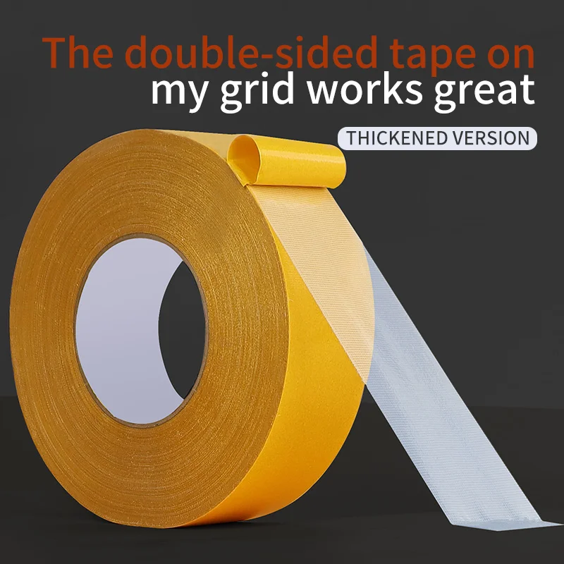 1Roll 5M Double Sided Tape High Viscosity Grid Fiber Transparent Double Sided Tape Sticky Adhesive Fiber Mesh Tape